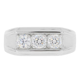 Sterling Silver Semi Mount Ring Setting RD 4x4mm 3 Stone Ring White To - Syzjewelry